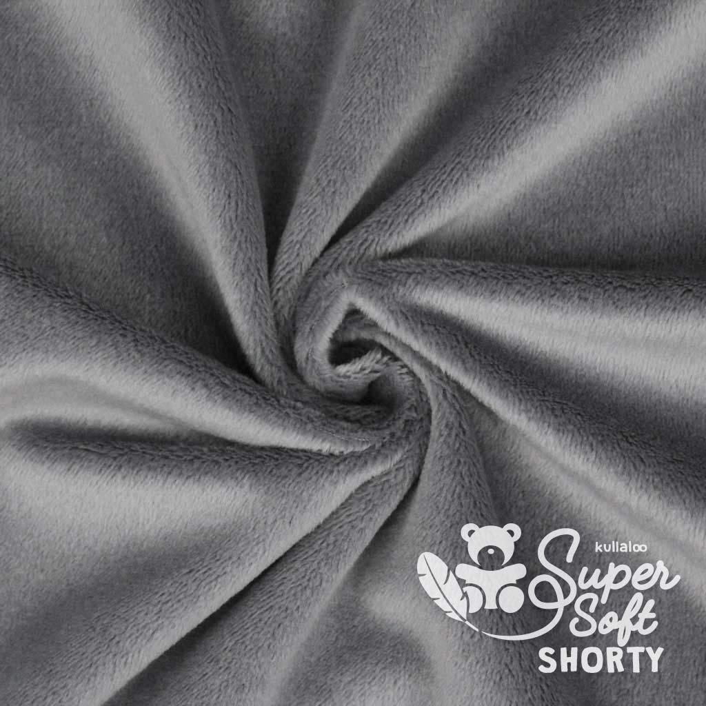 Plüschstoff Shorty uni 75x100cm aschgrau – Kullaloo